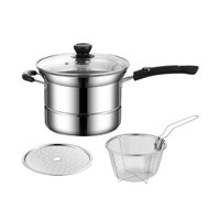 Bothyi - Cacerola De Acero Inoxidable Sartén Multiusos Sartén Para Pasta Espaguetis Mango Largo