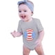 thumbnail image 5 of Mono de manga corta con estampado de béisbol y letras del 4 de julio para niños pequeños, 18 meses (gris-C, 3-6 meses), 5 of 7