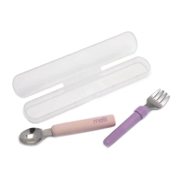 Set Cubiertos Desmontable Rosado Morado