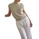thumbnail image 1 of INSPIRE CHIC Chaleco de Suéter para Mujer Cuello Redondo Acanalado Manga Corta con Relieve 3D Floral Elegante Jersey de Punto Sin Mangas Talla Extra Grande Blanco, 1 of 6