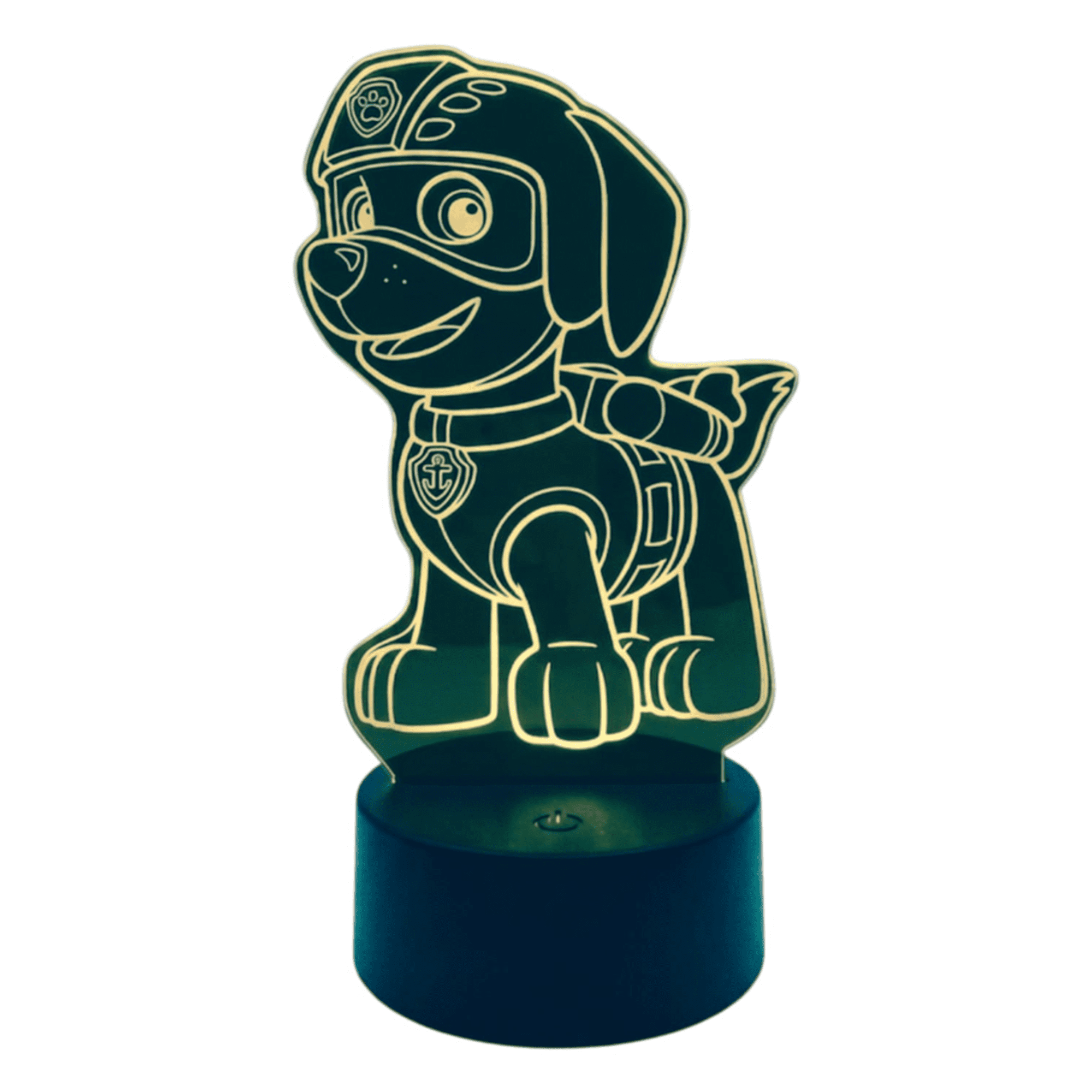 Lampara Ilusion 3d Zuma Paw Patrol De 7 Colores, Base Touch