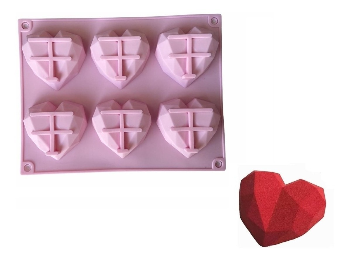 Genérico - Molde Corazon Diamante Molde De Silicona Corazón Chocolate