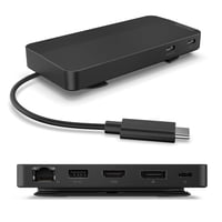 Base De Viaje Usb-C Con Doble Pantalla Para Lenovo, 7 Puertos, Negra