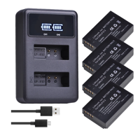 Genérico - 4 Baterías Lp-E12 + Cargador Doble Lc-E12 Alternativo Canon