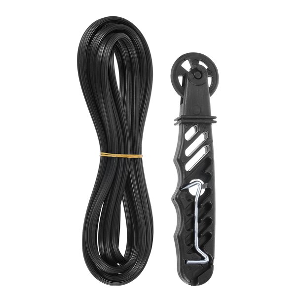 Kit de Reparación de Pantalla REGALWOVEN, Spline de Retención de Pantalla de Ventana TPE con Rodillo y Gancho de Extracción para Puerta Ventana Pantalla Negra 0.2" x 16.4ft