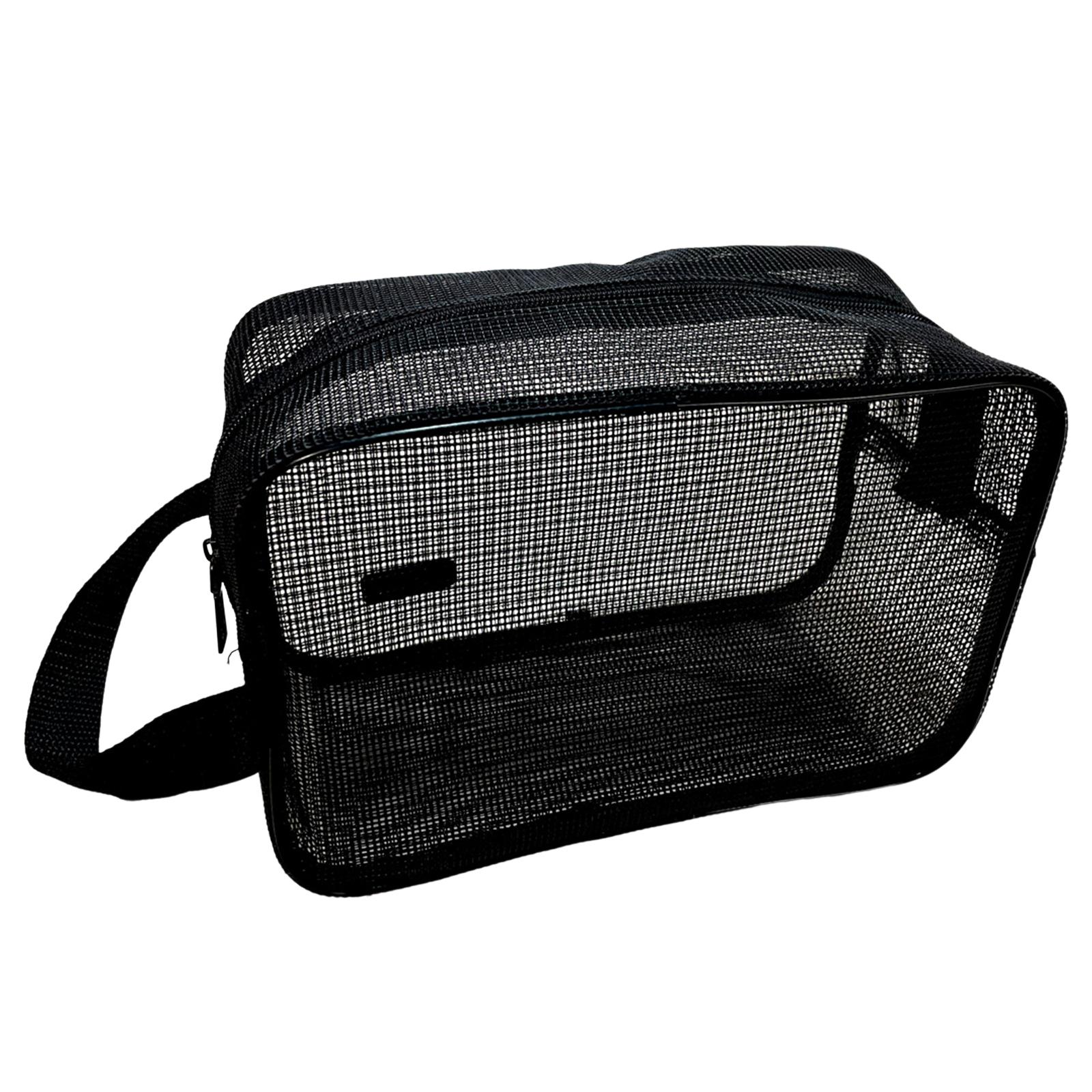 Magideal - Bolsa De Aseo De Malla Portátil, Bolsa Con Cremallera, Organizador De Cosméticos Resistente Con Asa Ancha De Nailon, Bolsa De Maquillaje Multiusos Par 30X10X20Cm