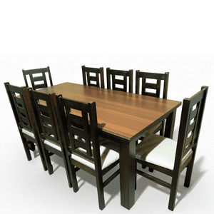Araucarias - Juego De Comedor New Barcelona Chocolate 8 Sillas Mesa Rectangular
