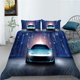 thumbnail image 1 of Sport Car Digital Printing Black Quilt Duvet Cover Set Bedclothes3-Piece Bedding Set, 1 of 4