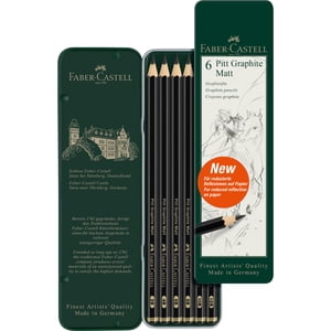 Faber Castell - Lápices Pitt Graphite Matt Faber-Castell X6 Uds. + Estuche