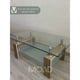 thumbnail image 1 of Mesa de Centro Rectangular 100x60x44 cm Vidrio Patas de Madera Clara, 1 of 3