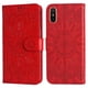 thumbnail image 1 of Funda tipo cartera FOXDOCK para iPhone X/Xs , diseño girasol en relieve, cuero PU, cierre magnético, soporte y tarjetero, 1 of 5