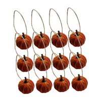 Magideal - 12 Calabazas Artificiales De Terciopelo, Decoración De Otoño, Manualidades, Decoración De Mesa, Estilo Rústico, Para Cosechar En Casa, Calabazas De Te Con Cordón