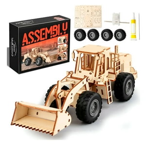 Puzzle 3D Retroexcavadora Madera Armable Aspor 106 Piezas