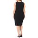 thumbnail image 4 of Agnes Orinda Conjunto de Traje de Negocios de 2 Piezas para Mujer de Talla Grande Chaqueta Blazer de Doble Botonadura y Vestido Midi Sin Mangas Formal para Oficina 4X Negro, 4 of 8