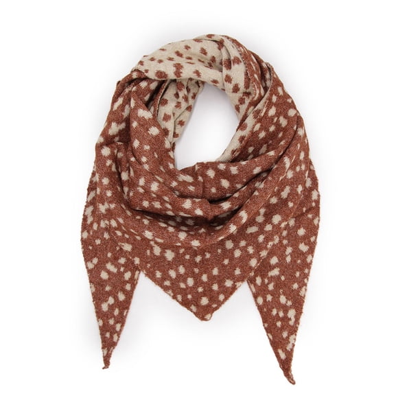 Bufanda/chal Triangular Mujer Tejida Bambi Print Reversible naranja Talla Única