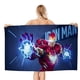 thumbnail image 1 of Iron Man Toalla de playa de secado rápido con diseño temático, regalo para mujeres y niñas, ideal para cumpleaños, fans, amantes de la música, uso en la playa o al aire libre, 78 × 180 cm, 1 of 6