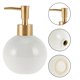 thumbnail image 5 of Unique Bargains 1 Pc Dispensador de Jabón Redondo Simple para Baño Hotel 300ml Blanco Mate Tono Dorado, 5 of 6