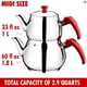 thumbnail image 3 of Juego de teteras Hakan Bondy de acero inoxidable estilo samovar turco, 3 of 9