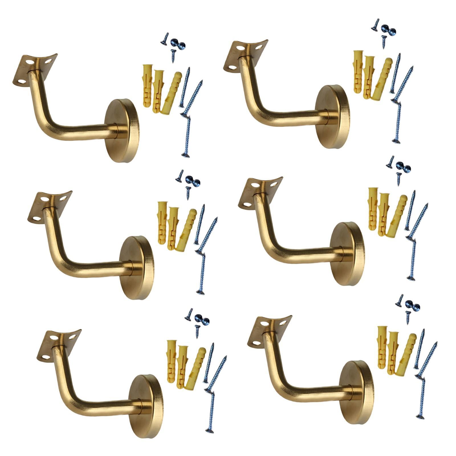 Magideal - 6x Soporte De Barandilla Para Escaleras, Soportes Para Pasamanos, Herrajes Para Pasillos, Fácil Instalación, Pasamanos Fijos Para Escaleras, Pasamanos 6 Cm X 8 Cm