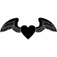 Rienda Libre Graphics - Decomural Love Heart With Angel Wings Love Hearts Ws-15801