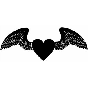 Rienda Libre Graphics - Decomural Love Heart With Angel Wings Love Hearts Ws-15801
