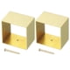 thumbnail image 1 of Uxcell 2 piezas de cubierta de pie de muebles de latón, almohadillas cuadradas de muebles de 1.65 x 1.77 x 1.18 pulgadas, cubierta de pierna dorada, protector de piso para silla, mesa, sofá, cama, 1 of 6