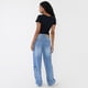 thumbnail image 3 of Jeans Mujer Straight Fit Full Cargo Azul Claro Corona, 3 of 5