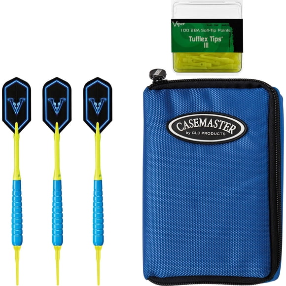 Darts Viper V-Glo Blue, 18 g, punta blanda con caja de selección Casemaster