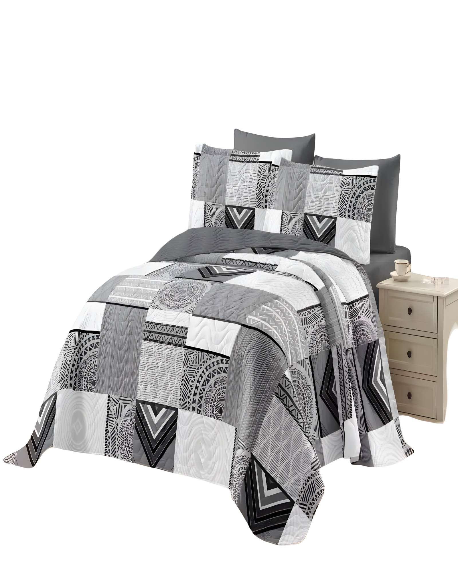 Genérico - Cubrecama Verano Quilt Delgado King 250 X 270 Cm