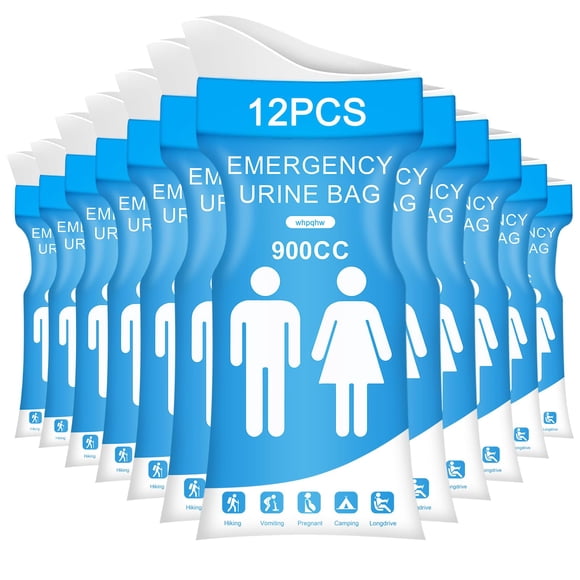 Bolsas para orina whpqhw 12 piezas 900 ml, portátiles y a prueba de fugas