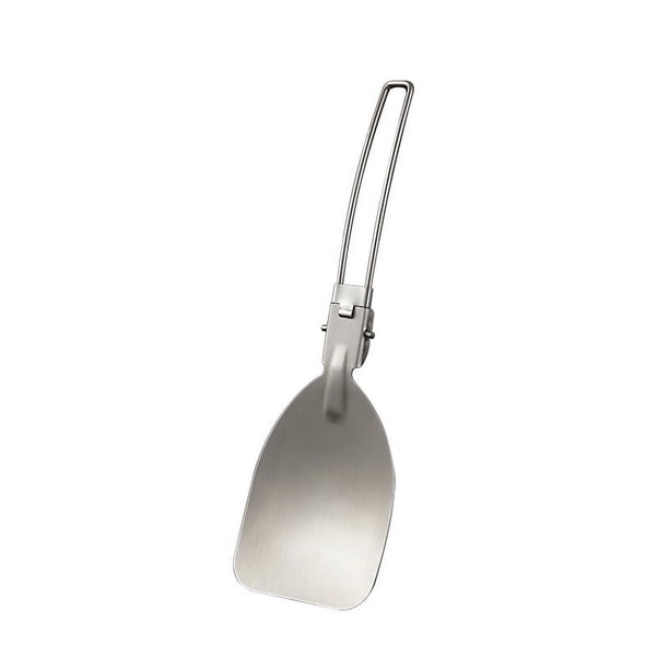 1pc Folding Spatula, Outdoor Camping Food Turner Fold Spoon, 304 Stainless Steel Camping Gear Cooking Accessories, Outdoor Picnic Equipment, Hiking Outdoor Picnic Cooking Tableware