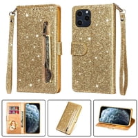 Foxdock - Funda Para Elegante Funda Iphone 12 Pro Max Glitter Con Cremallera-Ideal Para El Uso Diario