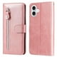 thumbnail image 2 of Funda con Cremallera para iPhone 17, Carcasa Cartera de Cuero PU con Soporte y Tarjetero, 2 of 5
