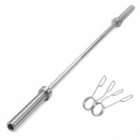 Linea Sport - Barra Recta Olímpica Profesional 150 Cm 9 Kg De Acero Cromado