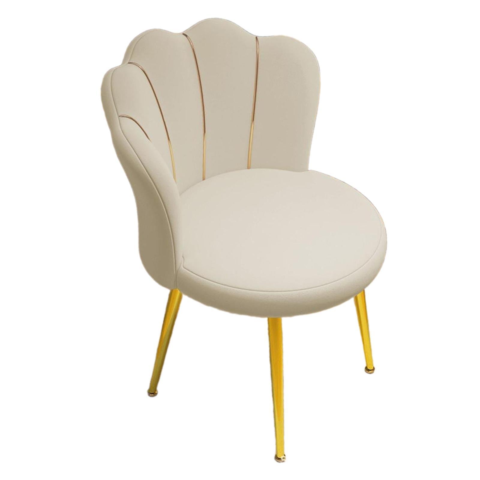 Magideal - Silla De Tocador Con Patas De Metal, Silla Auxiliar Ligera De Lujo, Silla De Maquillaje Suave, Silla Decorativa Para Salón De Belleza, Muebles Para El Beige