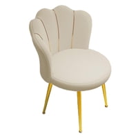 Magideal - Silla De Tocador Con Patas De Metal, Silla Auxiliar Ligera De Lujo, Silla De Maquillaje Suave, Silla Decorativa Para Salón De Belleza, Muebles Para El Beige