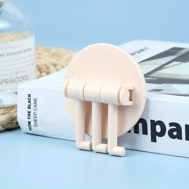 1pc Multifunctional Rotary Hook Kitchen Bathroom Wall Three Fork Hook Punch Free 3-branch Traceless Hanging