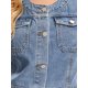 thumbnail image 5 of Chaleco de Mezclilla para Mujer INSPIRE CHIC con Botones, Sin Cuello, Lavado y Desgastado, Sin Mangas, Chaquetas de Mezclilla L Gris Azul Claro, 5 of 6