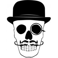 Rienda Libre Graphics - Decomural Skull & Hat Halloween Ws-32829