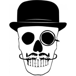 Rienda Libre Graphics - Decomural Skull & Hat Halloween Ws-32829
