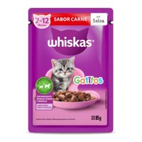 Alimento Húmedo Gatito Sabor Carne Pouch 85 G Whiskas