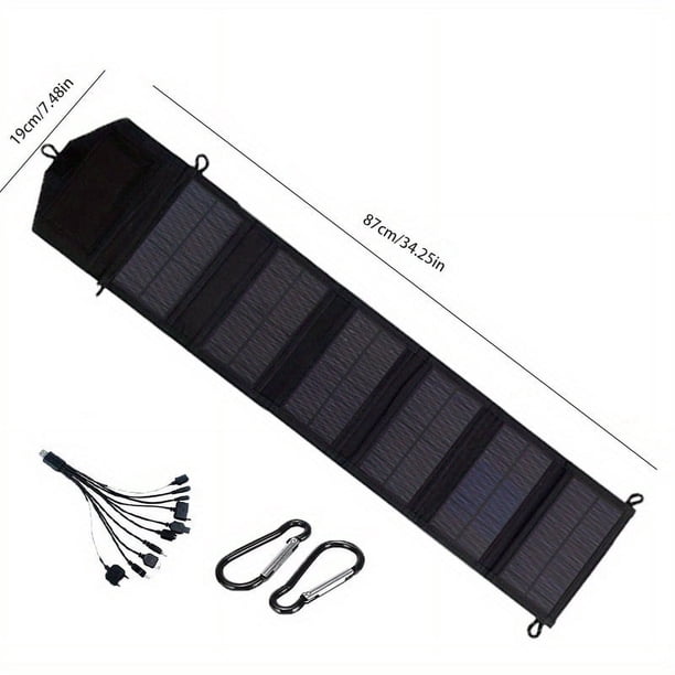 1pc 30W Solar Panel, Foldable Solar Panel Battery Charger, For Portable Power Generation, IPhone, IPad, Laptop, USB Port And DC Output, Used For Outdoor RV Travel