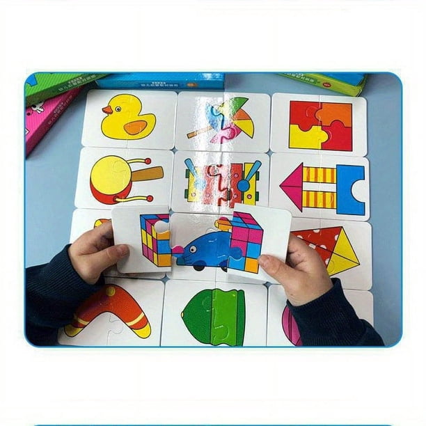 32pcs/box Animal Matching Puzzle For Baby, Image Language Cognition Cards For Children, Pairing Game Montessori Learning Educational Toy Gift For Kids