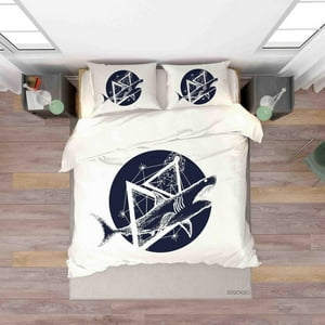 Milsleep - 3D Shark Attack Tattoo Funda Nórdica Juego De Cama Funda Nórdica Fundas De Almohada Wj