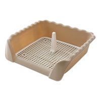 Magideal - Orinal Para Perros, Caja De Arena Portátil Para Perros Con Poste Extraíble Y Pared Para Perros Pequeños Y Medianos, , Gatos, Mantenga Los Pis , Café Medio