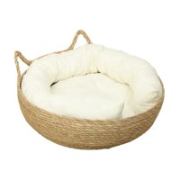 Magideal - Almohadilla Para Rascar Para Gatos, Cesta Para Cama De Gato, Muebles Tejidos Con Cojín Extraíble, Nido Redondo Para Dormir, Casa Para Perros Pequeños, 40Cmx14Cm