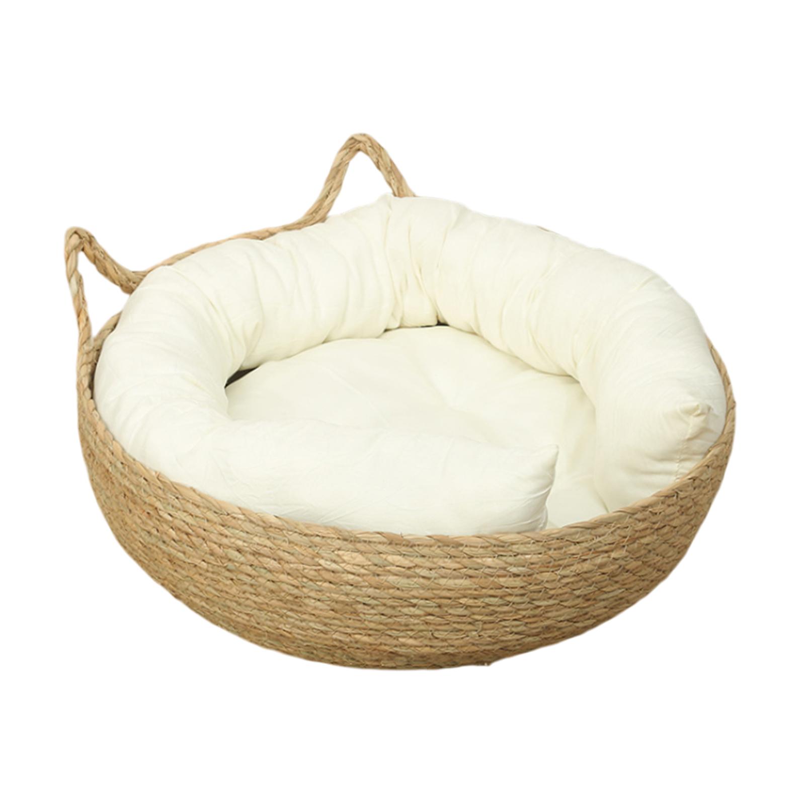 Magideal - Almohadilla Para Rascar Para Gatos, Cesta Para Cama De Gato, Muebles Tejidos Con Cojín Extraíble, Nido Redondo Para Dormir, Casa Para Perros Pequeños, 40Cmx14Cm