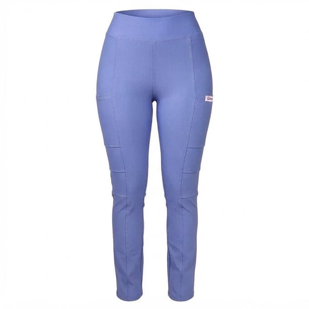 Pantalón clinico Extra-elasticado Spandex. - Celeste