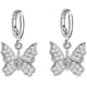 thumbnail image 4 of pares de pendientes de aro con diseño de mariposa, con dije de animal, de mariposa, dorados y plateados, para mujeres y adolescentes, 4 of 7