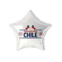 Genérico - Globo Decorativo 45X45 Cm Diseño Estrella Viva Chile Blanco